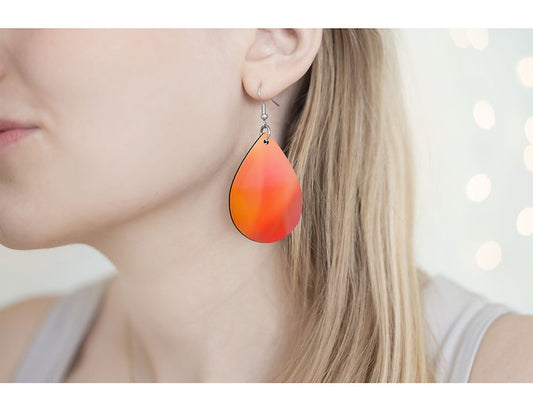 Abstract Orange Earrings