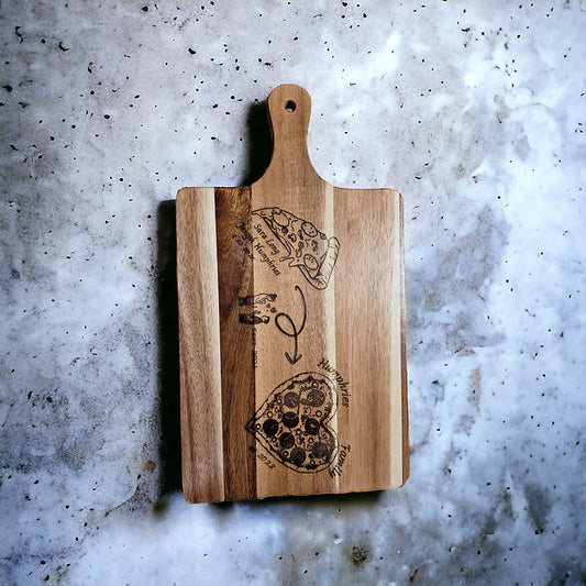 Custom Rectangle Acacia Wood Cutting Board with Handle