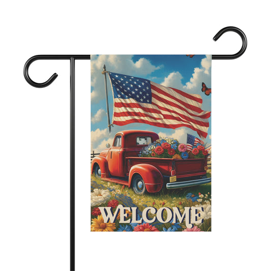 Welcome 4th Of July Garden & House Banner