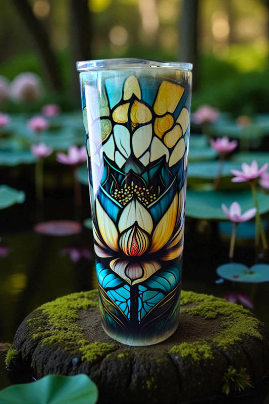 Flower Stain Glass 20 oz Tumbler