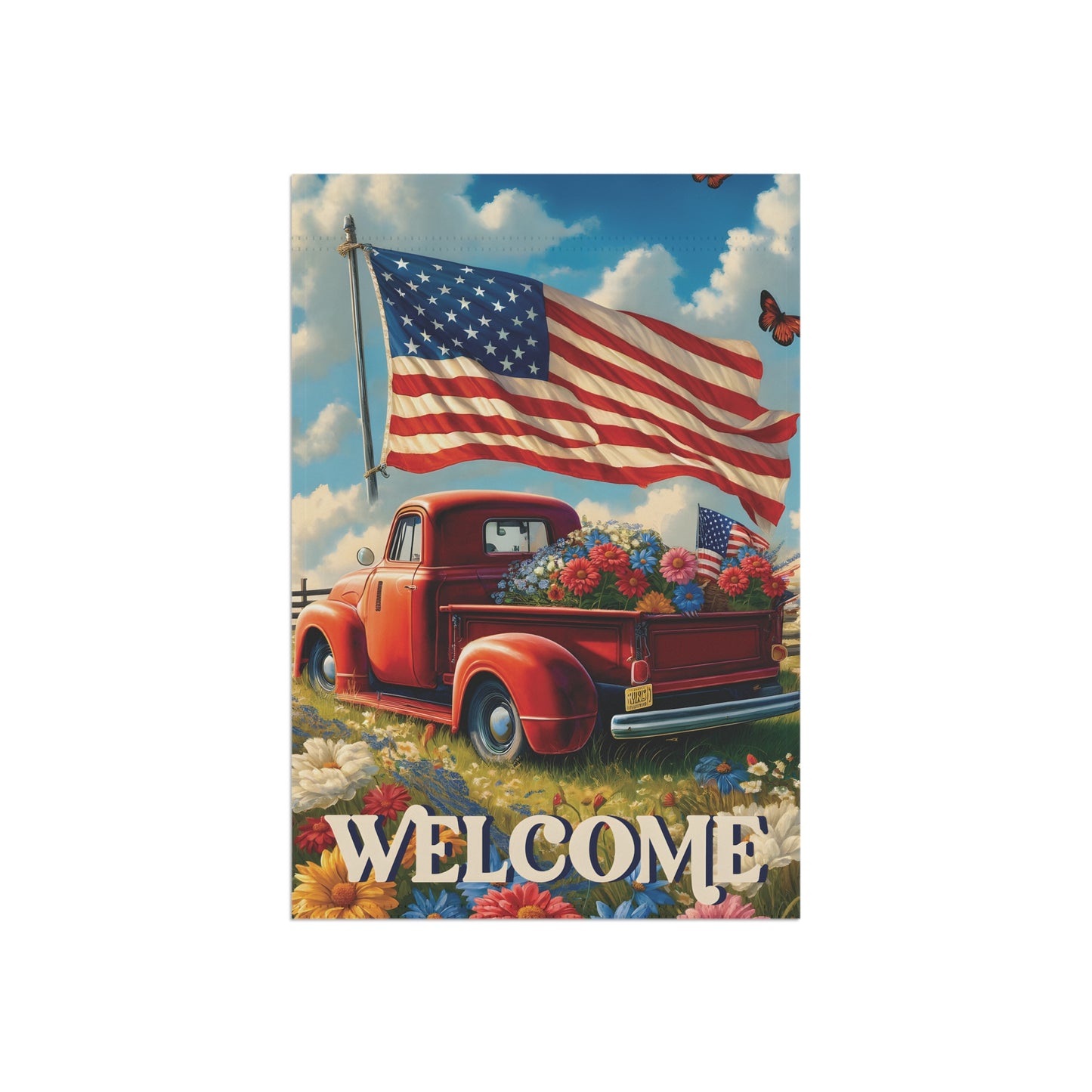 Welcome 4th Of July Garden & House Banner