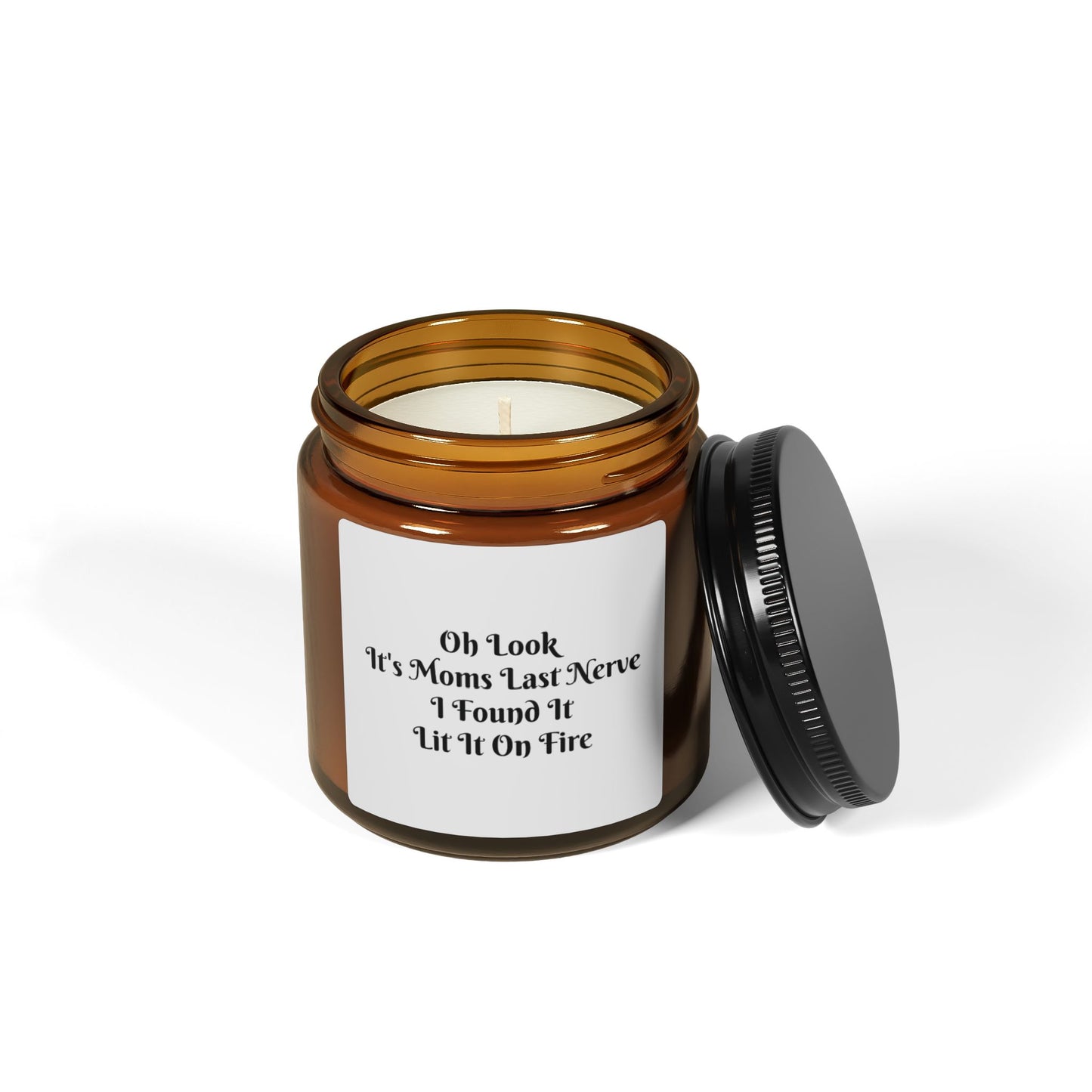 Oh Look ...  Moms Last Nerve Scented Soy Candle (Multi-Size, Amber Jar)
