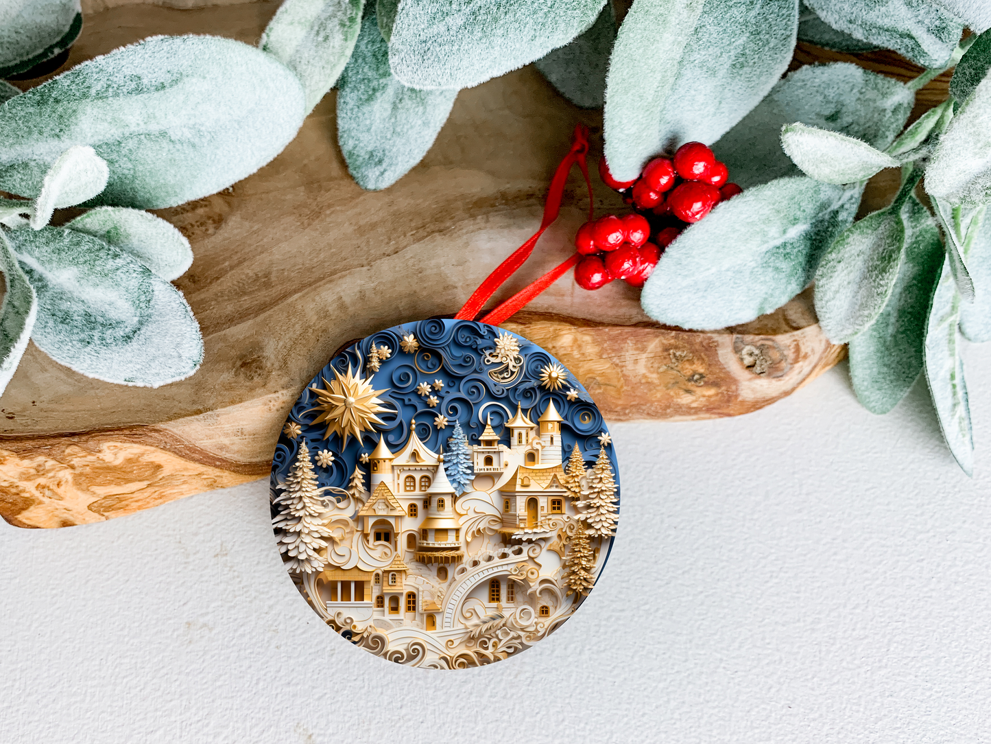 3D Golden Town Ornament