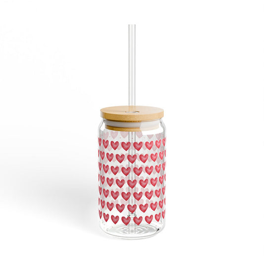 Hearts Sipper Glass, 16oz